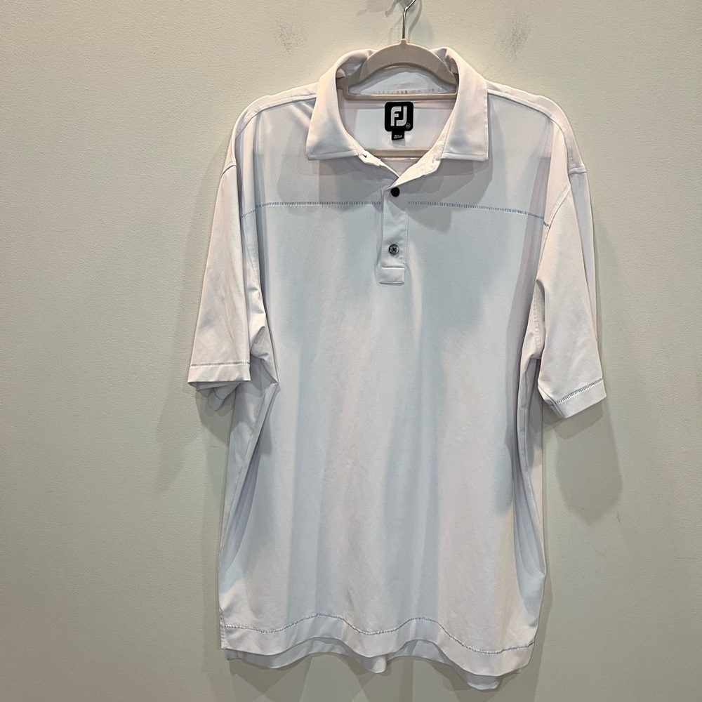 FootJoy Golf Polo Shirt Men's Size XL White Preppy‎ With Golf Club Logo